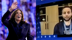 Steph Curry surprises Kamala Harris with a political message ahead of the U.S. elections