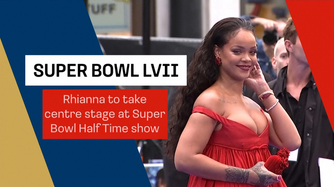 Rihanna dazzles from above at Super Bowl halftime show - CBS News