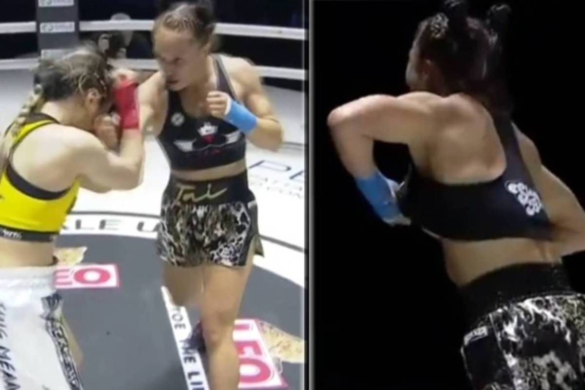 Una boxeadora deja KO a su rival y lo celebra haciendo topless en el ring