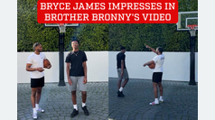 Bryce James' physical change imposes in a video of him playing with his brother Bronny