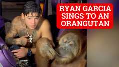 Ryan Garcia sings to orangutan and feeds it grapes in his car