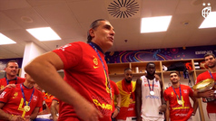 El emotivo discurso de Scariolo a sus jugadores en el vestuario tras ganar el Eurobasket
