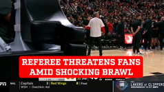 Referee threatens fans amid shocking brawl and object throwing at Texas vs. Texas Tech G