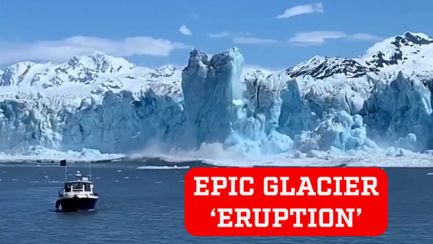 Huge splinter breaks off Alaskan Glacier and shoots 200 meters into the ...