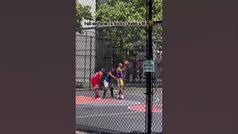 Michael Jordan - Kobe Bryant lookalike pickup game stops traffic in New York