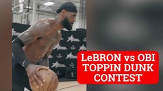LeBron James challenges Obi Toppin to dunk contest