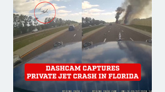 Startling dashcam video records the moment a private jet crashes on a Florida highway