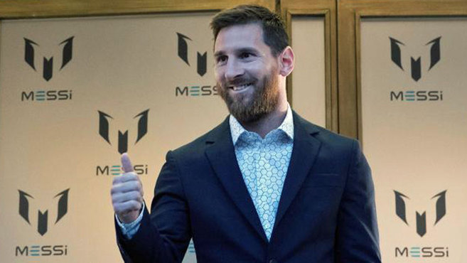 Lionel Messi presents his own clothing brand in Barcelona