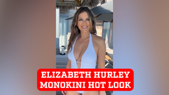 Elizabeth Hurley paralyzed visitors at the beach with her monokini