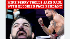 Mike Perry trolls Jake Paul with a pendant of his bloodied face ahead of his expected fight in Tampa