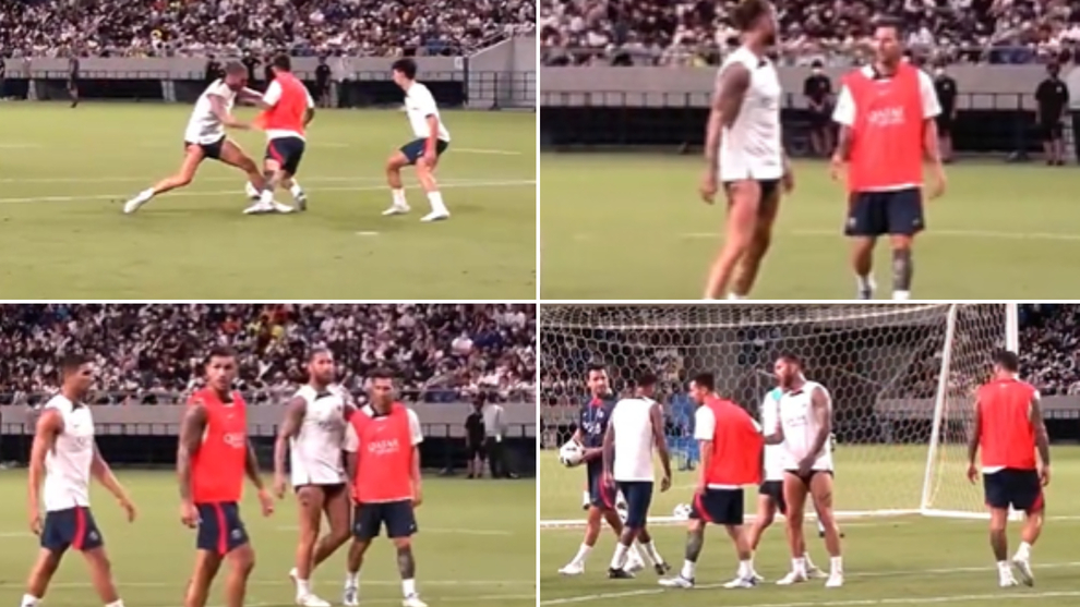 La secuencia completa del pique entre Ramos y Messi: mirada de Leo, colleja...