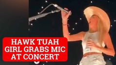 Hawk Tuah Girl grabs mic at Zac Brown Band concert - VIDEO