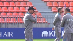 Julin lvarez en el entrenamiento del Atltico de Madrid previo al partido contra el Leipzig