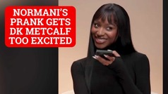 Normani prank calls boyfriend DK Metcalf with her lyrics and they get him excited