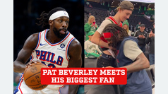 Patrick Beverley finds his biggest fan and unleashes an autograph spree in Boston