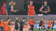 Los gestos y el partido de Cristiano en el entrenamiento de Portugal