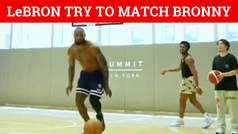 LeBron James trains with Bronny before NBA Draft and tries to match his dunk