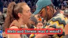 Carmelo Anthony caught in an awkward moment with Breanna Stewart