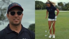 Checo Prez aplaude las habilidades de Gabriella DeGasperis para el golf