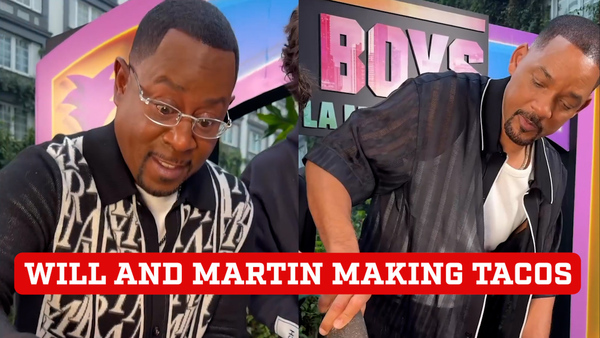 Will and Martin making tacos and Martin silently crying for help