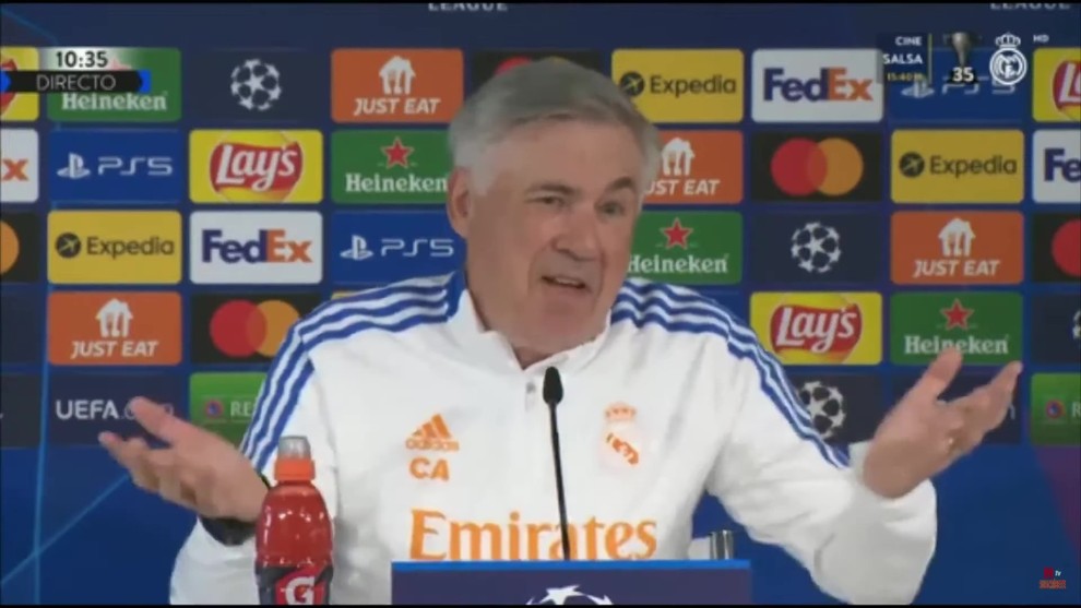 La sorprendente respuesta de Ancelotti: "No puedo presionar si tengo arriba un jugador gordo"
