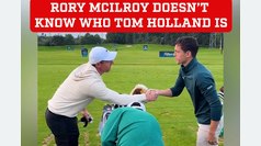 Tom Holland goes into fan mode when introducing himself to Rory McIlroy