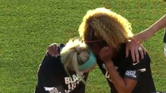 Casey Short, jugadora de la NWSL, rompe en llanto durante protesta contra el racismo
