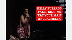 Nelly Furtado falls onstage singing 'Eat Your Man' at Coachella, keeps style
