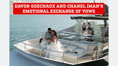 Davon Godchaux and Chanel Iman's emotional exchange of vows on a yacht in the Caribbean Sea