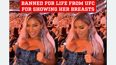 Banned for life from UFC for showing her breasts
