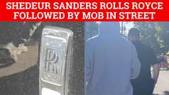 Shedeur Sanders Rolls Royce mobbed by women blocking the street