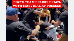 Nate Diaz's team sparks massive brawl with Jorge Masvidal at press conference