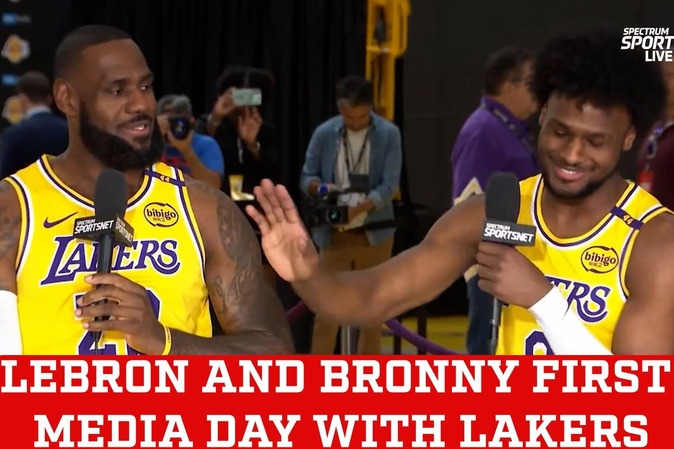 Lebron James and Bronny make history in their first funny media day together