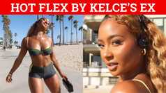 Travis Kelce's ex Kayla Nicole flexes incredible physique in tight roller skating outfit