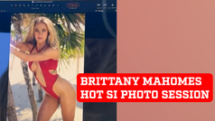 Brittany Mahomes melts Patrick Mahomes with a swimwear session set to a Taylor Swift song