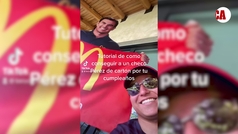 ¡Robarse a Checo Pérez de cartón de McDonald's, el nuevo reto viral!