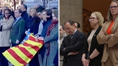 Topuria sostiene la bandera de la Comunidad Valenciana en un minuto de silencio a las víctimas