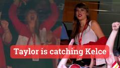 Taylor Swift steals the show as she cheers on Travis Kelce