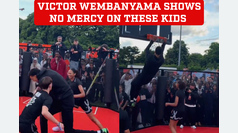 Victor Wembanyama shows no mercy on these kids in a basketball exhibition