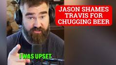 Jason Kelce shames Travis Kelce for disgraceful beer chugging behavior