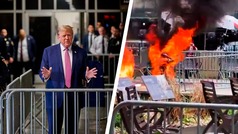 Hombre se prende en llamas frente a tribunal donde Donald Trump es juzgado en Nueva York