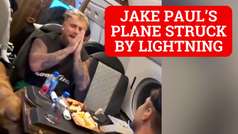 Jake Paul and his panicked reaction when lightning strikes his private plane