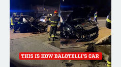 This is how Mario Balotelli's car was left after his accident in Italy