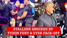 Sylvester Stallone steals the limelight from Fury and Uysk during their tense face-off