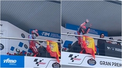 El show de Mrquez tras acabar segundo en Jerez