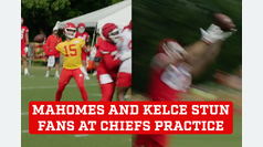 Patrick Mahomes and Travis Kelce stun fans with incredible connection at Chiefs practice