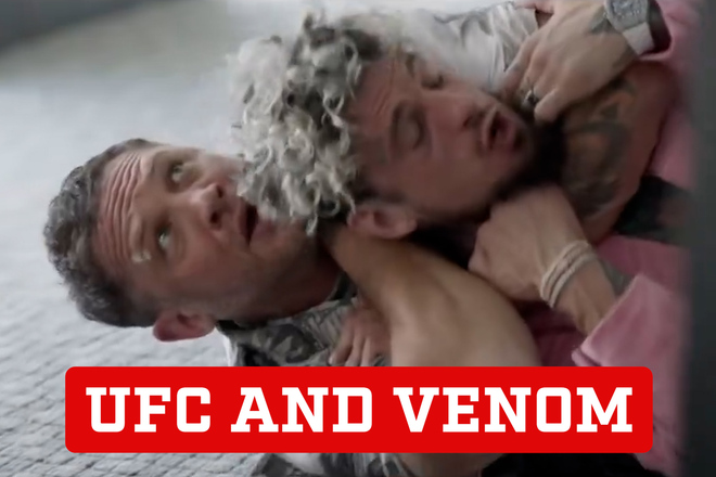 Venom 3 promotional image featuring Eddie Brock and Sean O'Malley