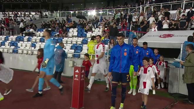 Jogadores da seleção espanhola em campo