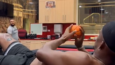 Miami Heat's Jimmy Butler Makes a Crazy Shot During Recovery Session | Video