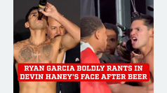 Ryan Garcia boldly rants in Devin Haney's face after beer